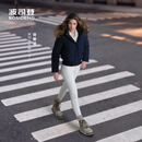 波司登【谷爱凌同款】26年冬休闲女款毛领脱卸帽短款羽绒服B260245362