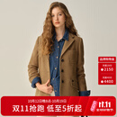 ELAND【100%绵羊毛】衣恋西装女时尚通勤人字呢外套新款 卡其色(35)Beige M /165
