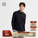 KOLON SPORT/可隆SECO长袖POLO 男子户外UPF40+吸湿速干消臭抗菌T恤 LHPT6AT835-BK 黑色 XL 180/100A