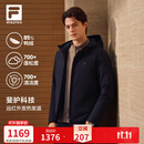 FILA 斐护科技轻薄羽|斐乐男装羽绒服26冬新款防泼水保暖发热连帽外套 正黑色-BK XL 180/100A/XL