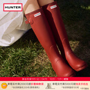 HUNTER雨靴户外露营女鞋惠灵顿经典英伦防水防滑骑士靴女长筒女靴高筒靴 哑光军红色/MLR 37