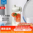 乐扣乐扣（LOCK&LOCK）大容量水杯tritan运动摇摇杯便携提手水壶男女塑料杯子1.5L灰色