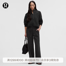 lululemon丨Scuba™ 女士中腰阔腿运动裤*拉绒*亚洲版型 LW5IWQA 黑色 M
