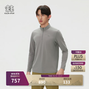 KOLON SPORT/可隆户外吸湿速干T恤 男士S-FUNCTIONAL半拉链长袖上衣 LHZT6SN039-LC 浅炭灰 XL 180/100A