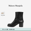 MAISON MARGIELA马吉拉Tabi羊皮革靴子高跟鞋皮鞋女鞋分趾鞋子6cm T8013黑色 39