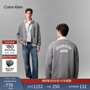 Calvin KleinJeans【学院风开衫】26早秋新款男女美式ck提花V领针织外套毛衣 P7E-英雄灰 M