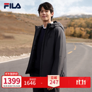 斐乐蓬蓬羽绒服|FILA防水透湿外套冬季商务休闲男装轻薄保暖连帽上衣 正黑色-BK XL 180/100A/XL