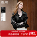香影黑色皮衣外套女小个子2026秋季新款高级感酷飒风短款pu皮夹克 黑色 M 160/84A/95-110斤