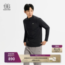 KOLON SPORT/可隆户外休闲衣 男士徒步拉绒半拉链长袖T恤- LHZT6WN073-BK 黑色 XL 180/100A