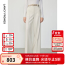 朗姿25【王楚然同款】高腰西装裤通勤阔腿裤冬季新款 象牙白色2 M