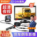 誉霸（YOELBAER）货车倒车影像高清夜视前后双录四路监控收割机24v通用行车记录仪 7寸单倒车影像+15米航空线+1080P夜视