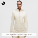 lululemon丨Scuba Evolve 女士经典剪裁拉链连帽衫 LW3LH6S 浅象牙白/金 M