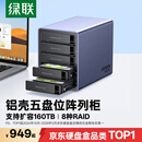 绿联磁盘阵列硬盘柜 多盘位硬盘盒（带RAID存储温控风扇）适用2.5/3.5SATA串口机械固态硬盘