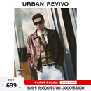 UR2026秋季新款男装时尚复古PU翻领贴袋夹克外套UMF160076 深咖棕 L