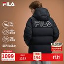 斐乐舒芙蕾羽绒服 | FILA通勤羽绒服男26冬季新款情侣防泼水外套女 正黑色-BK L 175/96A/L