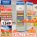 星星（XINGX）316L立式玻璃门单门展示柜 银灰色饮料陈列柜 商用冷藏保鲜一级能效冰箱 LSC-316C 以旧换新