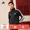 adidas休闲三条纹百搭日常通勤长袖套装男女秋季阿迪达斯轻运动   黑色(推荐选大一码)   L