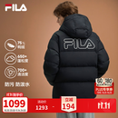 斐乐舒芙蕾羽绒服 | FILA通勤羽绒服男26冬季新款情侣防泼水外套女 正黑色-BK L 175/96A/L