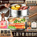 三四钢雪平锅316L不锈钢奶锅婴儿辅食小汤锅泡面煮锅20cm食品级一体成型