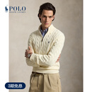 Polo Ralph Lauren 拉夫劳伦 男装 经典绞花编结棉四分之一拉链针织衫 101-奶油色 M