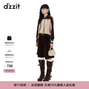 DZZIT【刘浩存同款】地素短裤冬季美拉德灯芯绒五分裤女3J4Q104 棕色 M