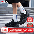 斐乐【杨幂同款】猫爪5丨FILA老爹鞋女鞋黑色鞋子休闲厚底增高运动鞋 黑-BK 37.5