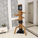 小布拉木人桩咏春 木人桩咏春拳家用木人桩武术健身训练儿童双人桩原木 1.75米双人木人桩 原木色