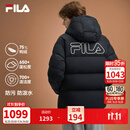斐乐舒芙蕾羽绒服 | FILA通勤羽绒服男26冬季新款情侣防泼水外套女 正黑色-BK L 175/96A/L