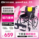 鱼跃（yuwell）手动轮椅车大轮轻便可折叠老人专用出行代步铝合金可折背H053C