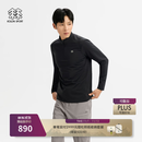 KOLON SPORT/可隆户外休闲衣 男士徒步拉绒半拉链长袖T恤- LHZT6WN073-BK 黑色 XL 180/100A