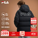 斐乐舒芙蕾羽绒服 | FILA通勤羽绒服男26冬季新款情侣防泼水外套女 正黑色-BK L 175/96A/L