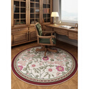 谷蝶圆形地毯美式复古阅读区学习桌书房电脑椅子转椅客厅卧室 Y-佩里戴斯-圆形 直径80CM【适合四腿凳学习椅】