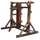 粤武牌 框架式悬挂落地式木人桩 咏春拳传统挂桩 相思木黑核桃色  相思木酒红色