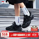 斐乐【杨幂同款】猫爪5丨FILA老爹鞋女鞋黑色鞋子休闲厚底增高运动鞋 黑-BK 37.5