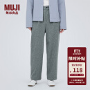 无印良品（MUJI）女式 弹力起毛 抽褶裤 休闲西裤长裤子春秋款 BE1P0C3A 灰色 M(160/66A)