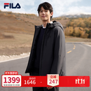 斐乐蓬蓬羽绒服|FILA防水透湿外套冬季商务休闲男装轻薄保暖连帽上衣 正黑色-BK XL 180/100A/XL