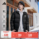 adidas双11主推 休闲保暖鸭绒羽绒服面包服外套男女冬阿迪达斯 黑色   M