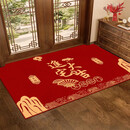 花非画乔迁之喜进门地垫入户门垫搬家新房迁乔新居门口红色喜庆脚垫 Y-进宅大吉如意 80*120CM