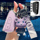 苍塑适配2024款大众途观LPro钥匙套智享尊版遥控包壳用品配件 途观L Pro智能A款[丁香紫]小熊挂