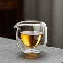 美斯尼 双层玻璃公道杯 分茶器 茶海 加厚耐热功夫茶具配件 170毫升
