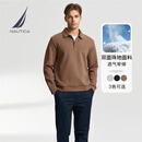 诺帝卡（NAUTICA）【父亲节礼物】春夏新款双面珠地亲肤舒适半拉链翻领卫衣男KO4306 蜜棕20C M