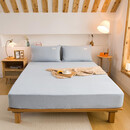 南极人（NanJiren） 家纺床笠单件纯棉床单床罩可以配全棉多件套防滑床单加厚加高薄款床垫保护套 全棉水洗棉-浅水蓝 床笠1.5X2.0米高25cm