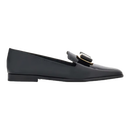 【95成新】菲拉格慕（Ferragamo）女士黑色新版Vara铭牌乐福鞋 0768944_1D _ 70/37.5 礼物送女友  