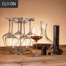 CLITON水晶玻璃红酒杯高脚杯勃艮第杯12件套装6个葡萄酒杯醒酒器开瓶器