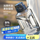乐扣乐扣（LOCK&LOCK）小水库大容量塑料运动水杯户外冷水壶刻度把手男女杯子2.2L灰色