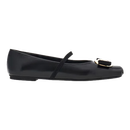 【95成新】菲拉格慕（Ferragamo）女士黑色新版Vara铭牌芭蕾舞平底鞋0768868_1C _ 75/38码  