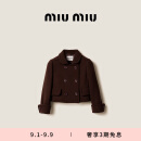 MIU MIU【礼物】缪缪女士双排扣夹克外套 可可棕 40