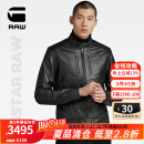 G-STAR RAW修身舒适时尚柔软绵羊皮男士印产机车夹克皮衣外套D23611 黑色 S