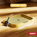 狗厕所小型犬狗狗专用尿盆冲水大型犬大小便神器泰迪尿尿砂盆便盆 金属网平板厕所奶油黄中型犬