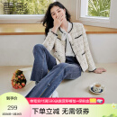 香影（xiangying）小香风短外套女2022春秋新款粗花呢名媛法式上衣 米色 L预售4.15陆续发货